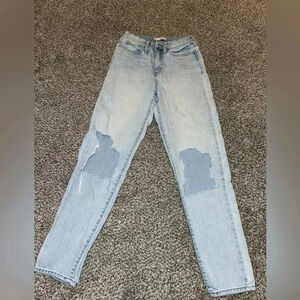 SO brand destroyed mom jeans